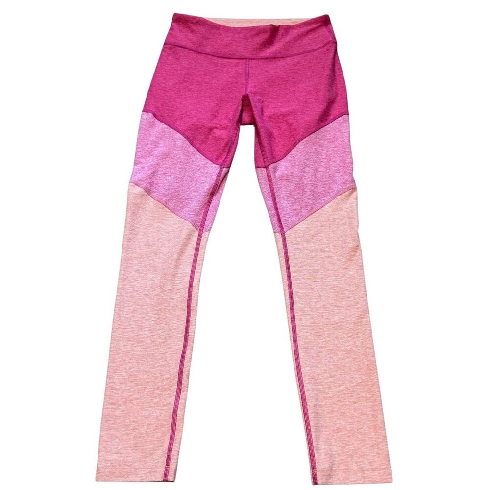 OUTDOOR VOICES Women's 7/8 Colorblock Leggings Tri Tone Flamingo Rose Clay Small